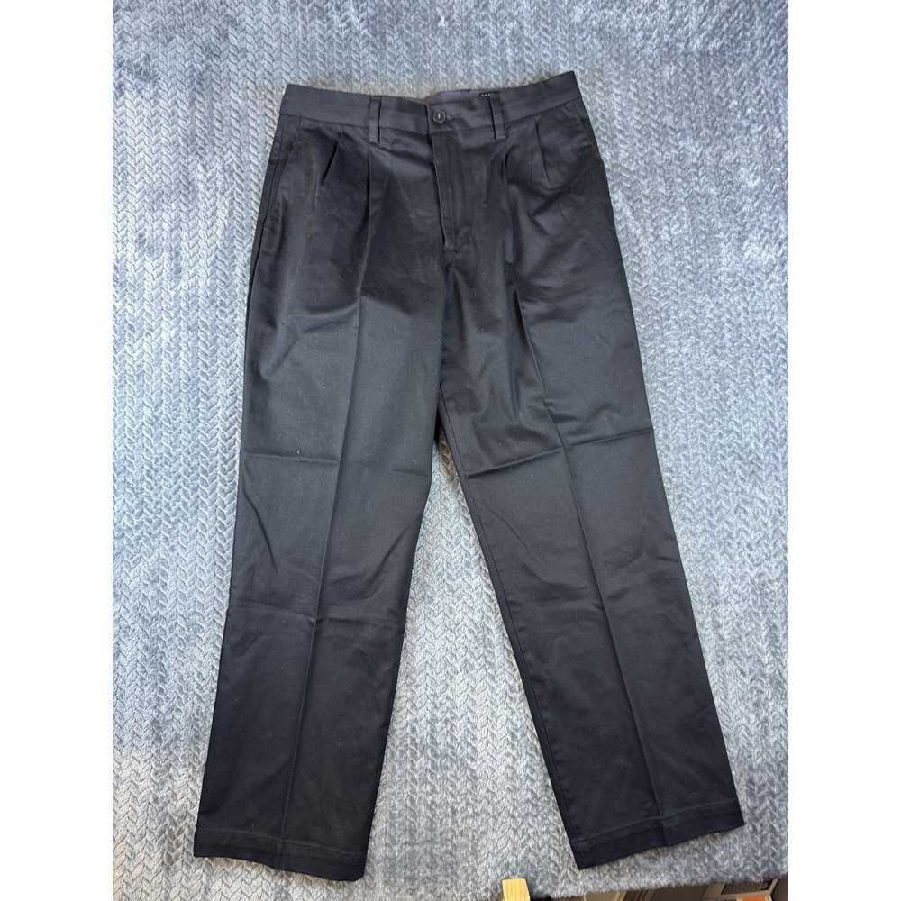 Dockers Signature Khaki Pants Mens 32x30 Black Flex Comfort Classic Straight Leg